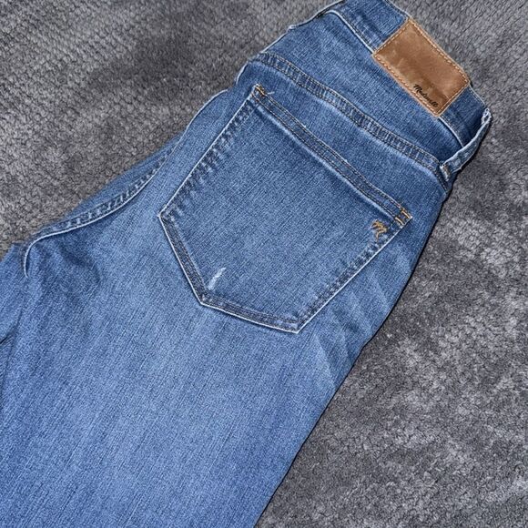 Madewellโ Cali Demi Boot High Rise Jeans Size 26 Frayed Hem Distressed Blue - Picture 6 of 8